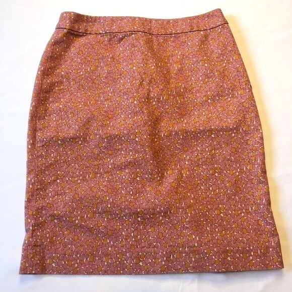 Women's Talbots Petites 2 Petite Pink Coral Floral Pencil Skirt Unlined Slim - Picture 2 of 10